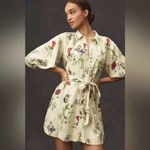 Anthropologie Maeve Linen Floral Dress